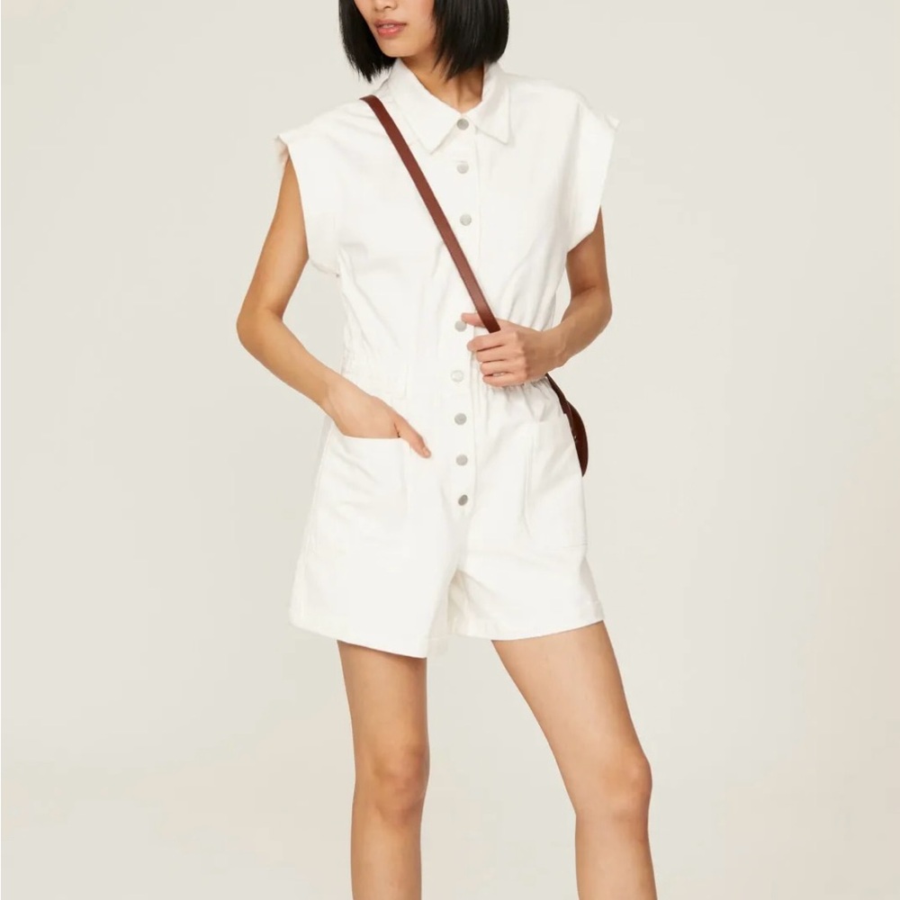 Blank NYC White Sleeveless Romper